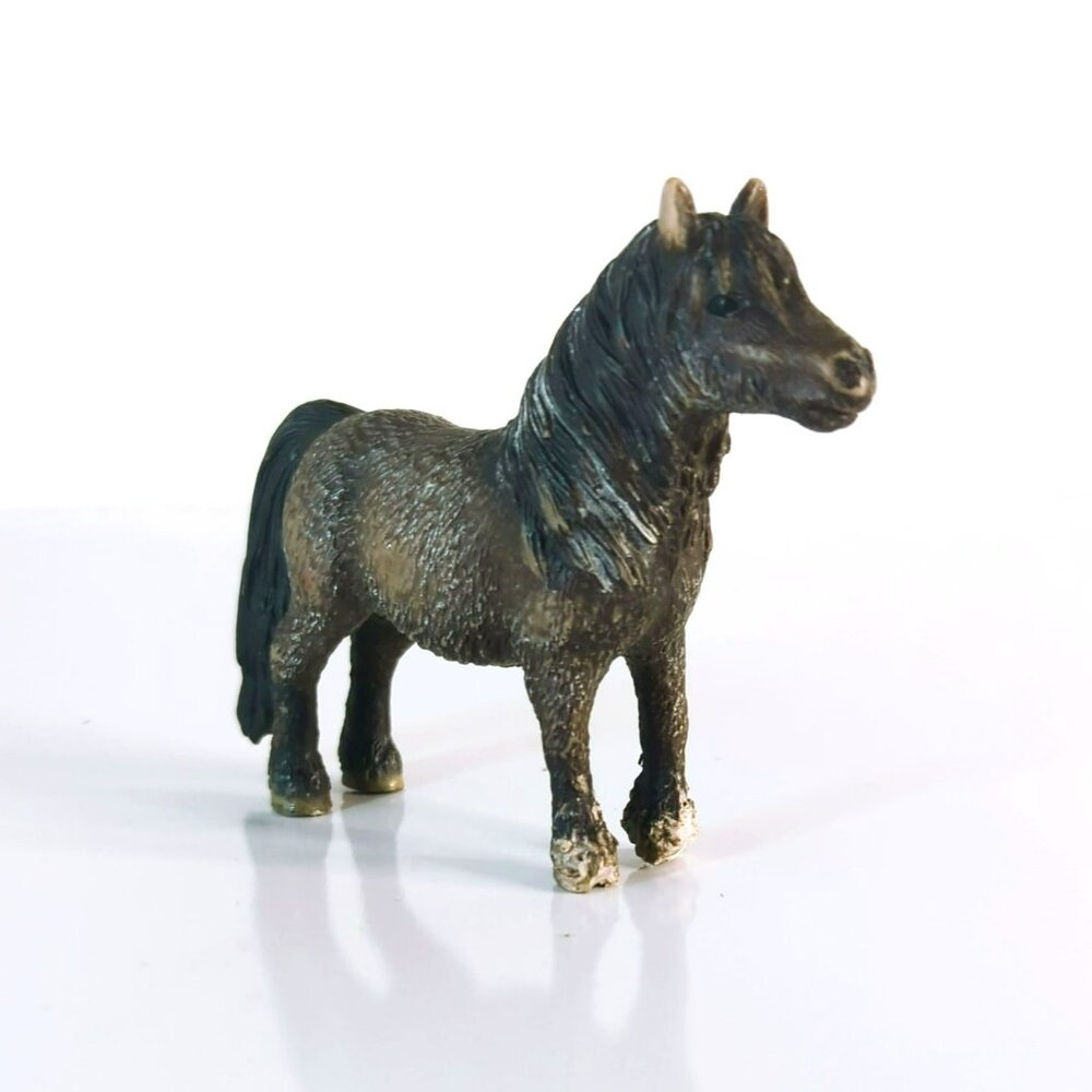 Schleich Shetland Pony Gelding 2009 D-73527 Retired Brown Gray Horse - Picture 2 of 4